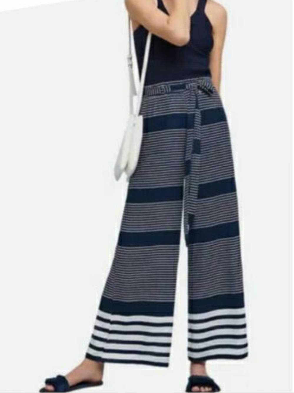 Beachgold Comfy Striped Wide Leg Pants, Size M